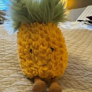 Plush Pineapple Toy with Green Leaves